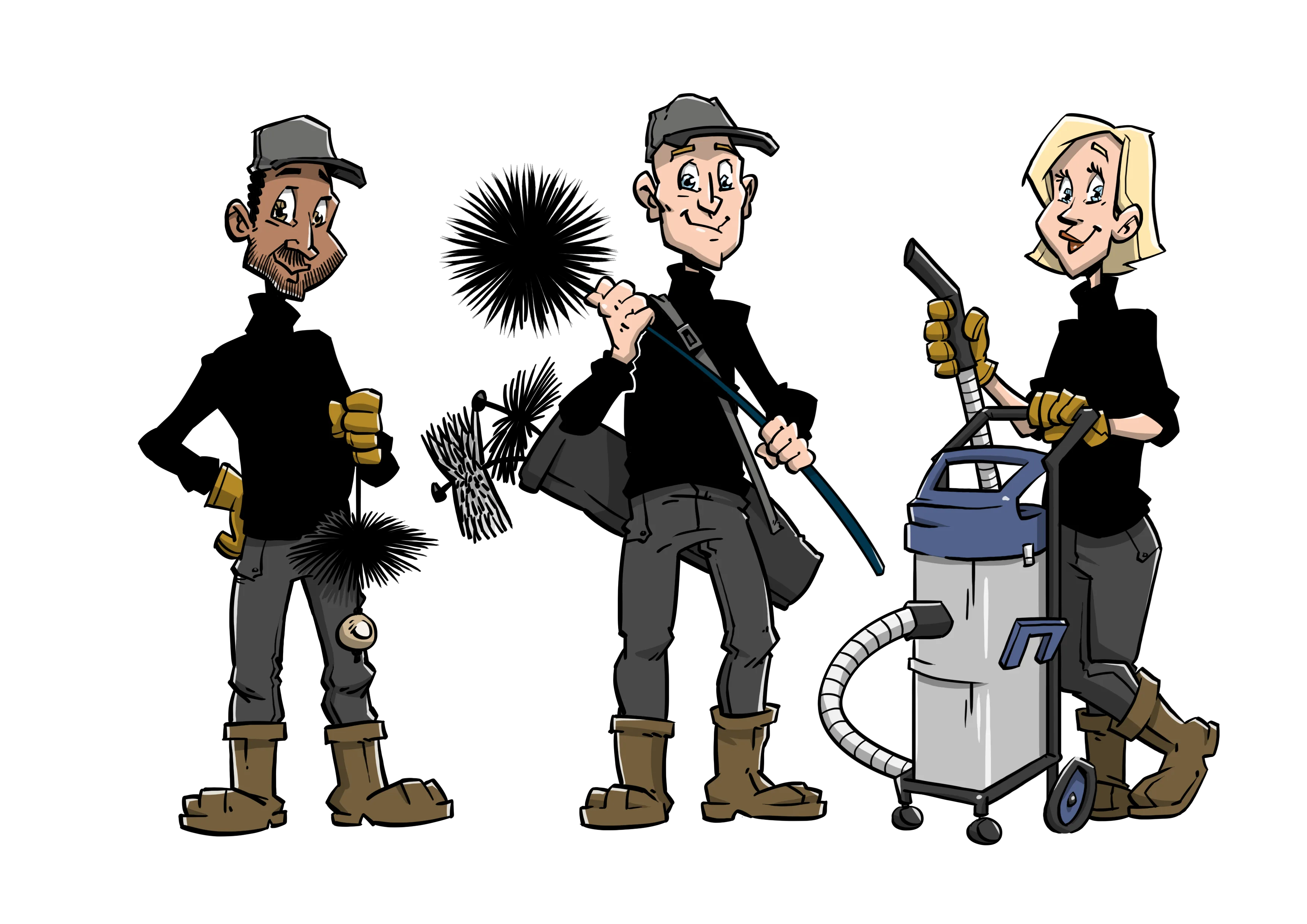 Team van schoorsteenvegers