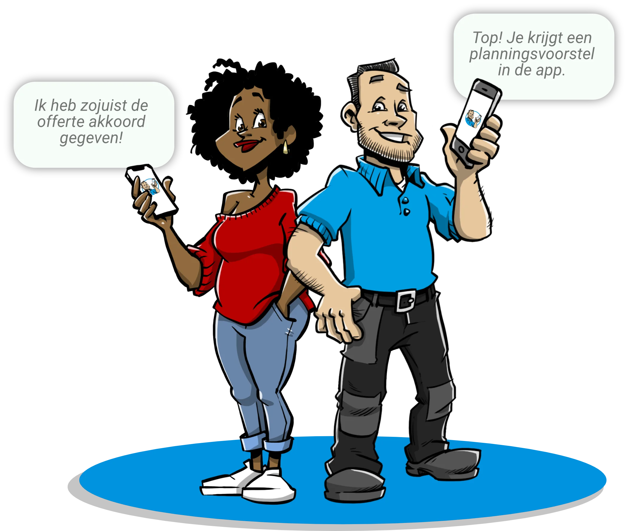 Mensen die de app gebruiken