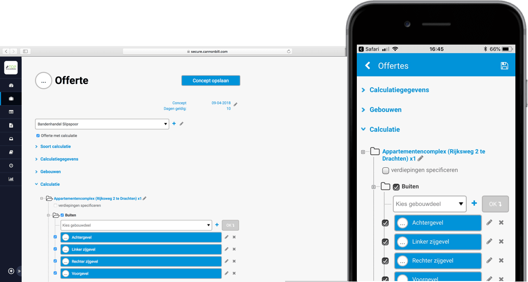 Offerte maken in software glaszetter