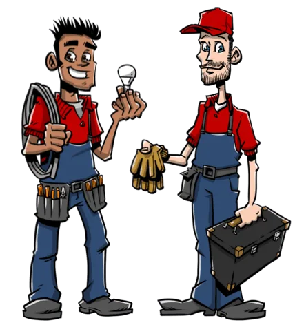 Installateurs met gereedschap in de handen 