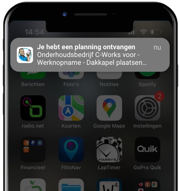 Klantenapp werkopname