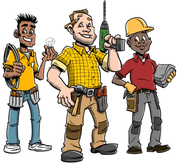 3 verschillende bouwondernemers bij elkaar